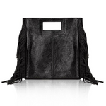 Black Fringed Cross Body Bag