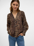 Leopard V Neck & Lace L/S Top