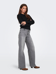 Madison Light Grey High Waist Wide Leg Jeans