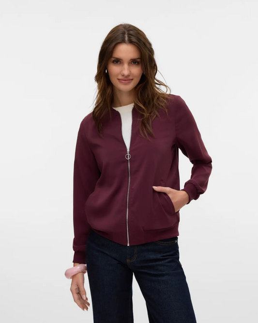 Wine Coco L/S Bomber Jacket