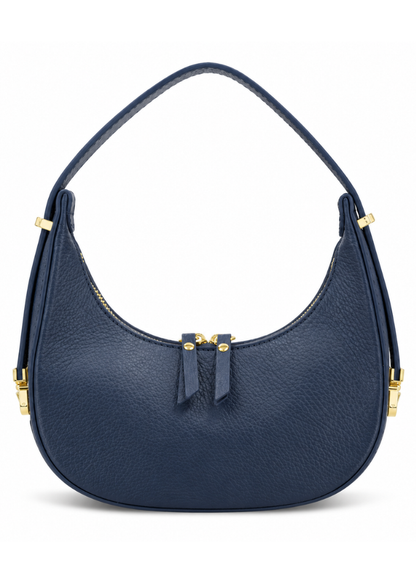 Dark Brown Leather Small Round Shoulder Bag