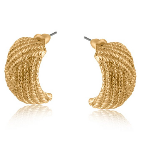 NEW Gold Minica Ripple Effect Earrings