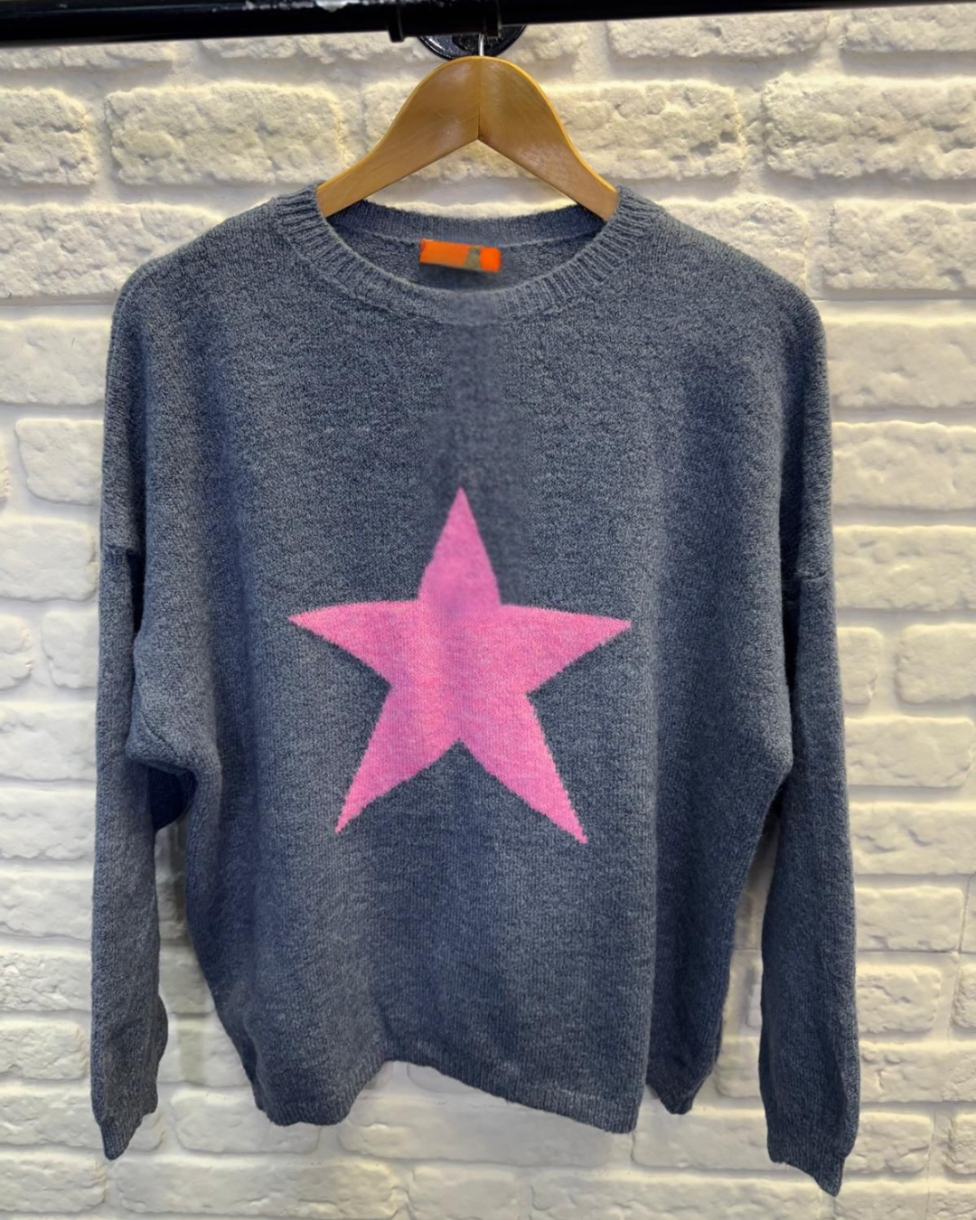 Denim Blue/Pink Star Jumper
