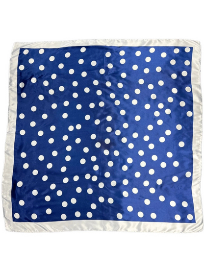 Navy/White Polka Dot Silk Touch Square Scarf