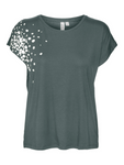 Rava Balsam Green/Silver Foil Shoulder T Shirt