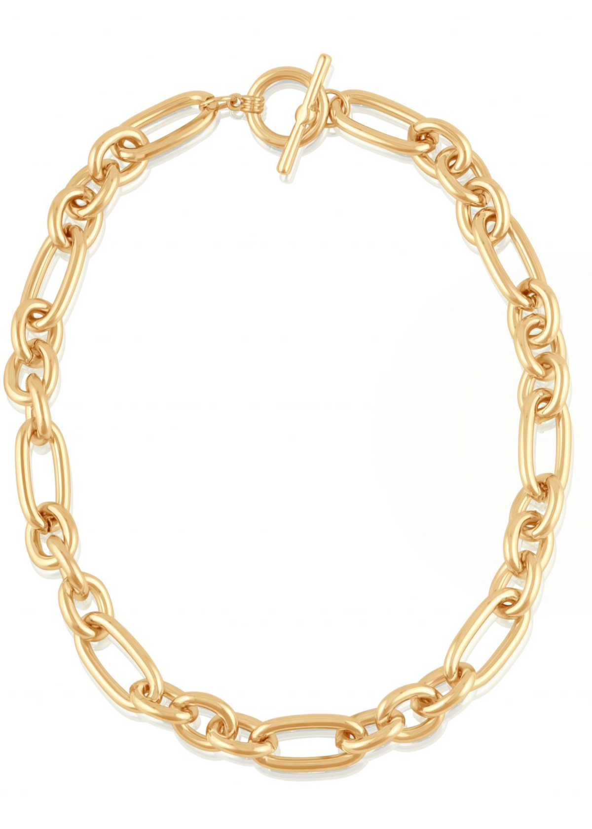 Gold Maude Oval Link T-Bar Statement Necklace
