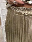 Gold Foil Metallic Pleated Skirt