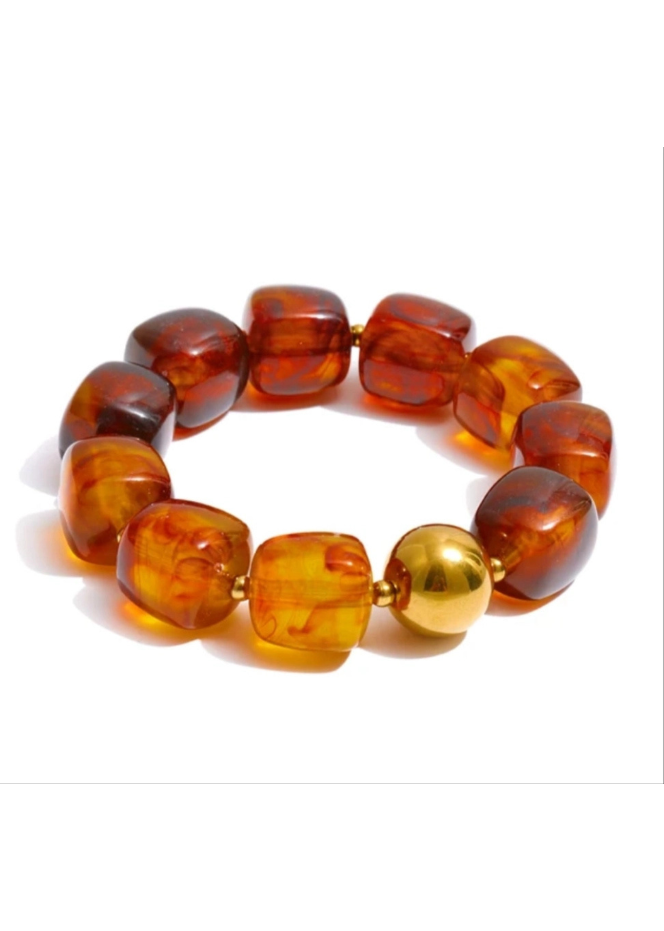 Tortoiseshell Heart Pendant Gold Chain Necklace