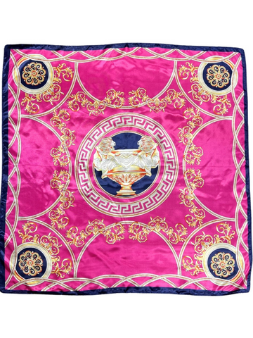 Fuchsia Lion Pattern Silk Touch Square Scarf