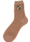 Copper Sparkly Socks With Detachable Bee