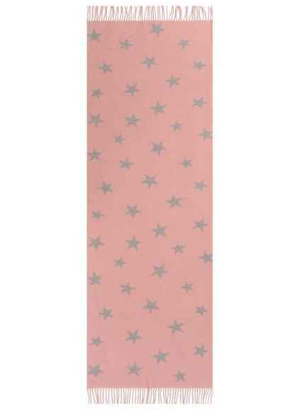Pink/Grey Star Print Scarf