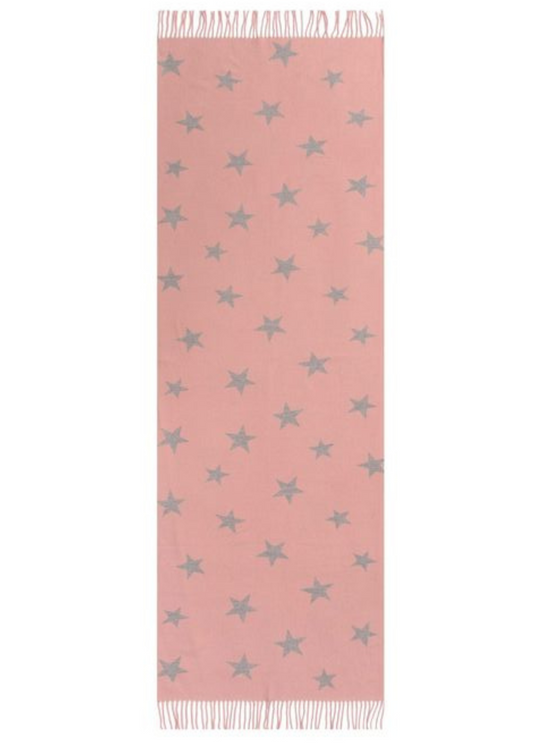 Pink/Grey Star Print Scarf