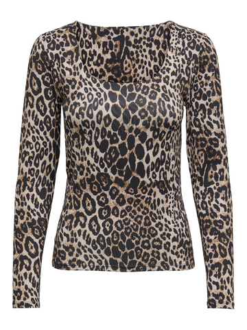 Leopard Scoop Neck Top