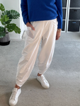 White Slim Barrel Cargo Joggers