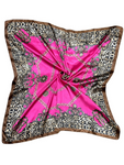 Fuchsia Leopard Print Silk Touch Square Scarf