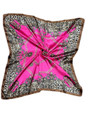 Fuchsia Leopard Print Silk Touch Square Scarf