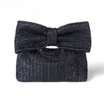 Natural Straw Bow Clutch Bag