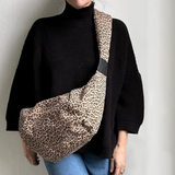 Leopard Print Large Sling Bag