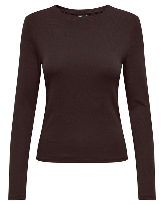 Wine Riley Basic Long Sleeve T Shirt