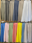 Dark Grey Washed Linen Wide Leg Trousers