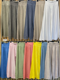Dark Grey Washed Linen Wide Leg Trousers