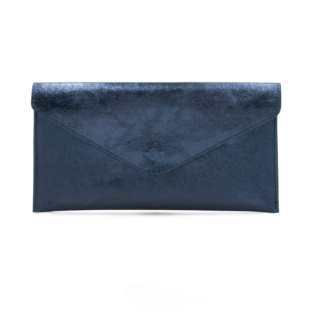 Navy leather clutch purse hotsell