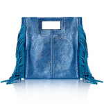 Blue Fringed Cross Body Bag