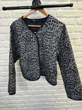 Leopard Quilted Jacket - Tan | Grey