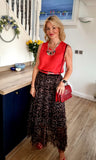 Leopard Print Tulle Ruffle Skirt