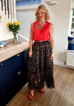 Leopard Print Tulle Ruffle Skirt