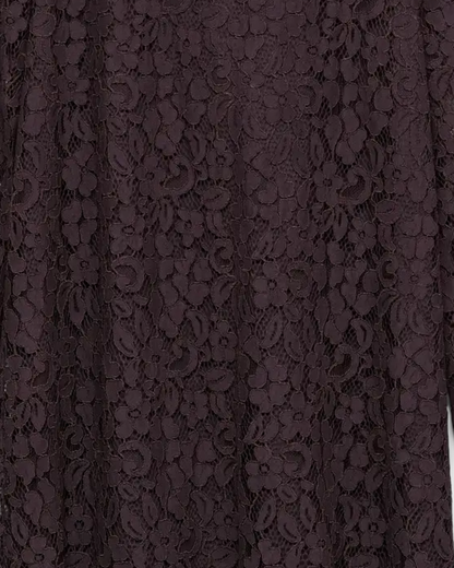 Uma Brown Fudge Lace Bow Back Dress