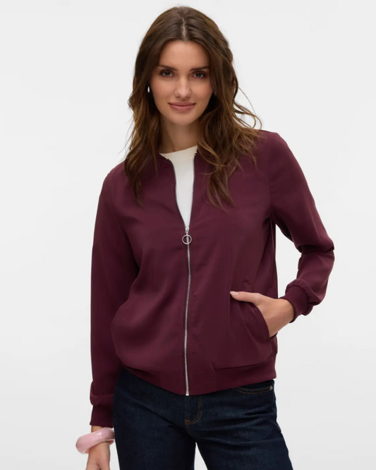 Wine Coco L/S Bomber Jacket