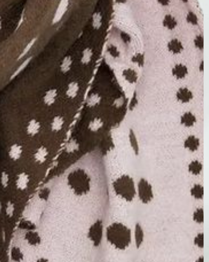 Pink/Brown Polka Dot Triangle Scarf