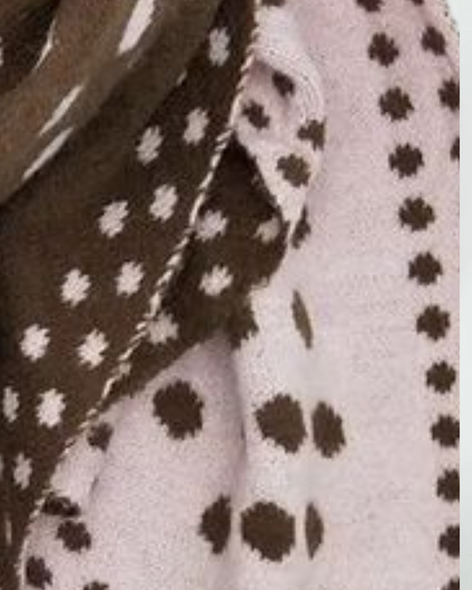 Pink/Brown Polka Dot Triangle Scarf