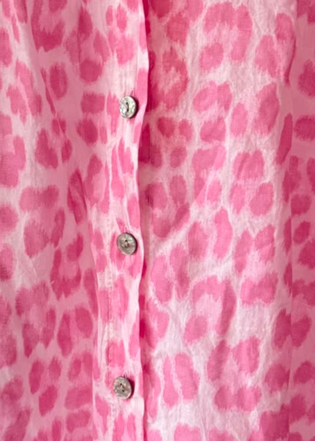 Pink Leopard Frill Sleeve Blouse