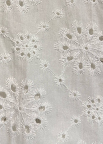 White Floral Broderie Anglaise Blouse - PRE. ORDER
