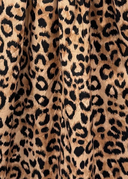 Leopard Boho Tie Shoulder Midi Dress