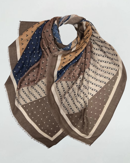 Mocca V Print Pattern Scarf