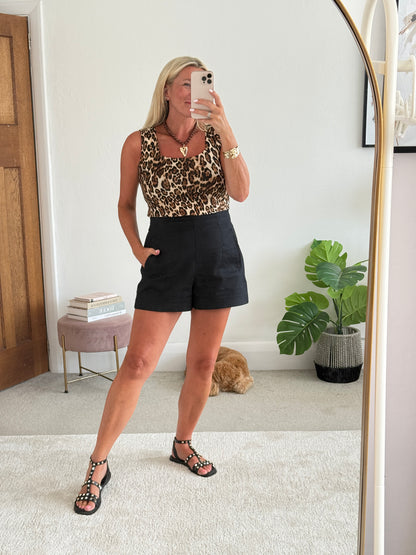 Leopard Scoop Neck Top