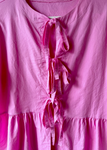 Pink Tie Front Peplum Top