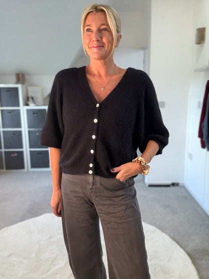 Half Sleeve Alpaca Mix Cardigan | 3 Colours