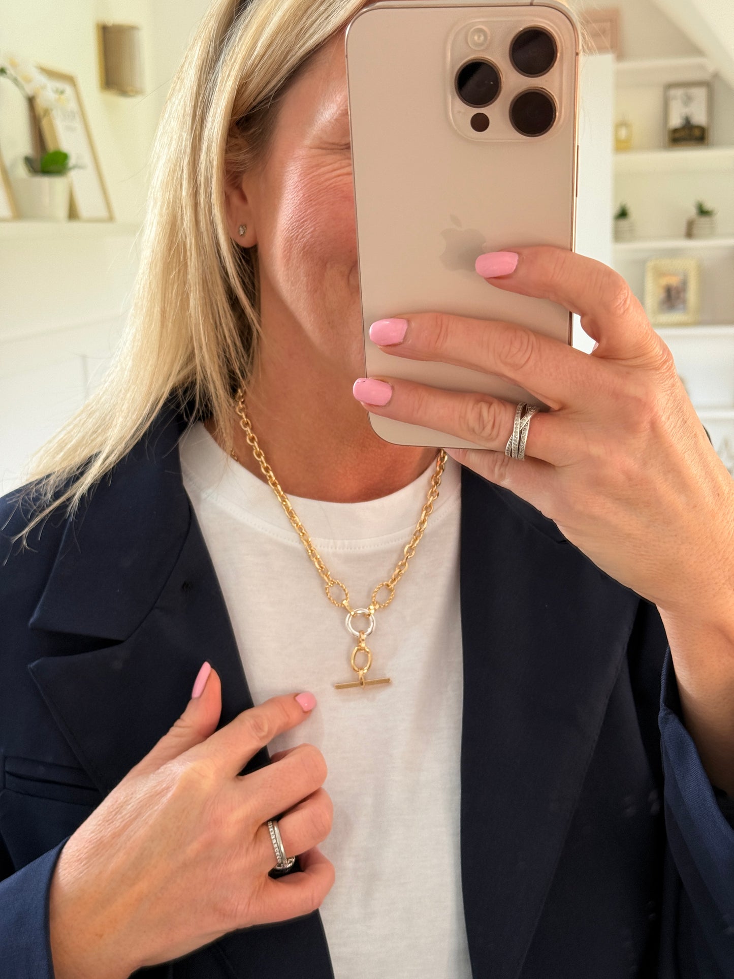 Gold Sonya Two/Tone Watch Chain Necklace - PRE ORDER