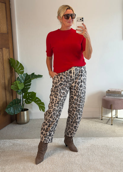 Red S/S Alpaca Mix Jumper