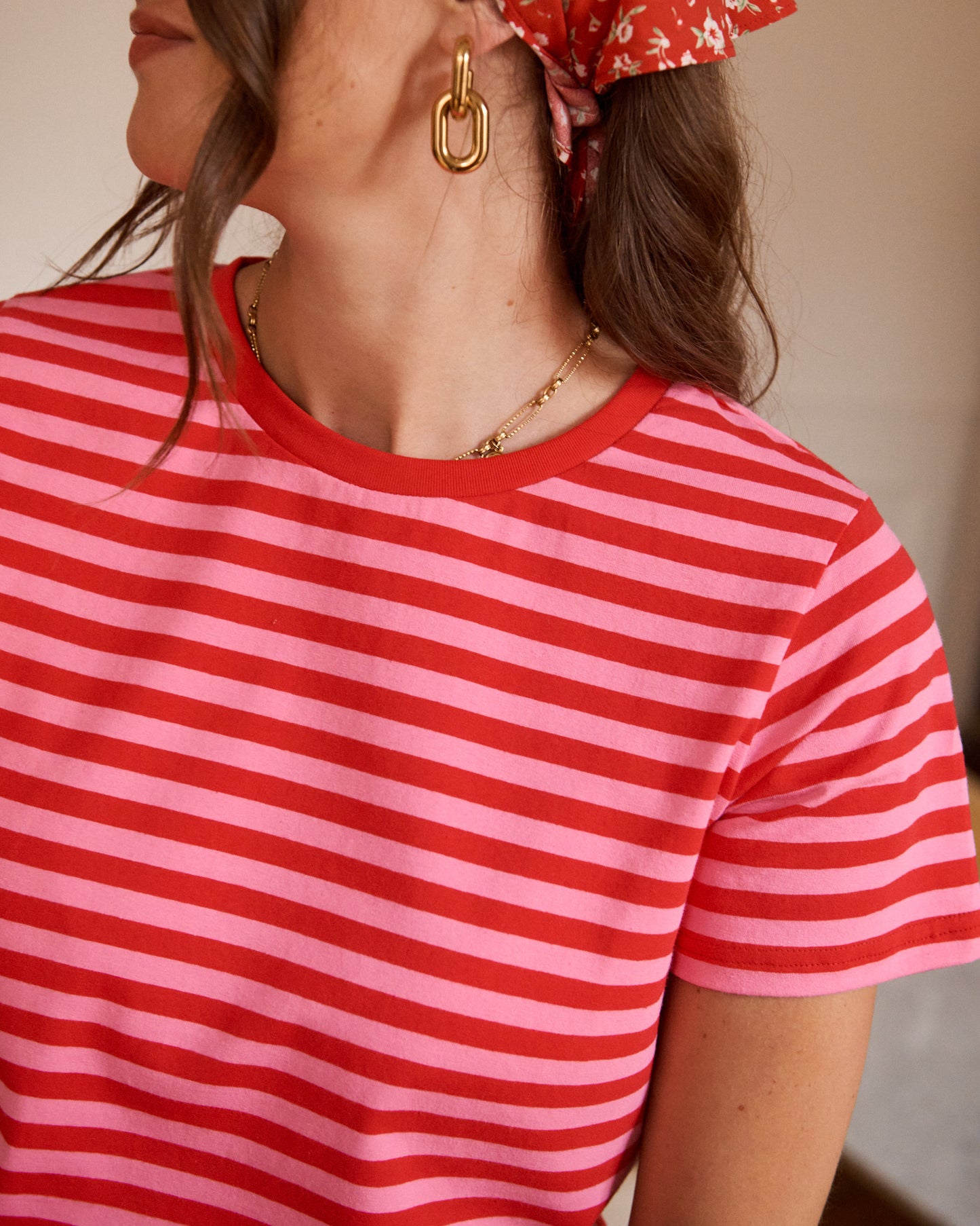 Pink/Red Stripe Classic T-Shirt