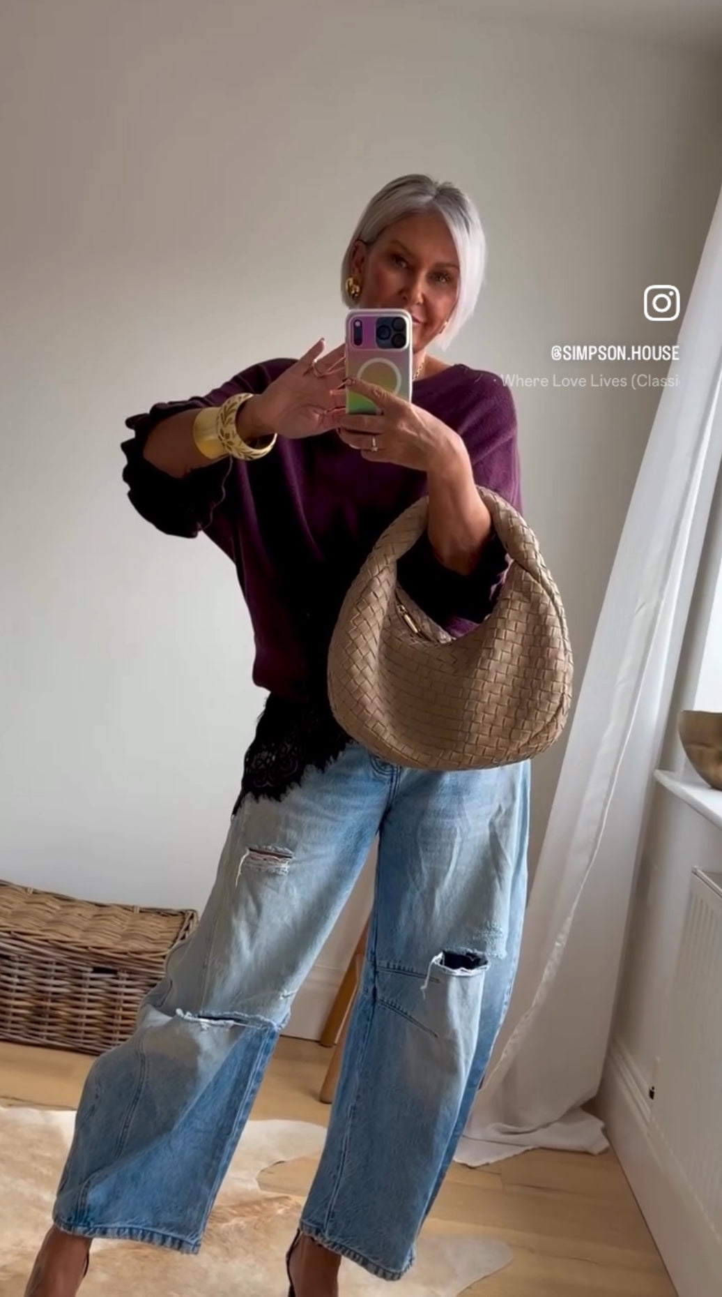 Black Satin Lace Asymmetric Cami Top