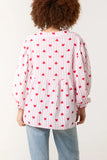 Heart Striped Cheesecloth Blouse