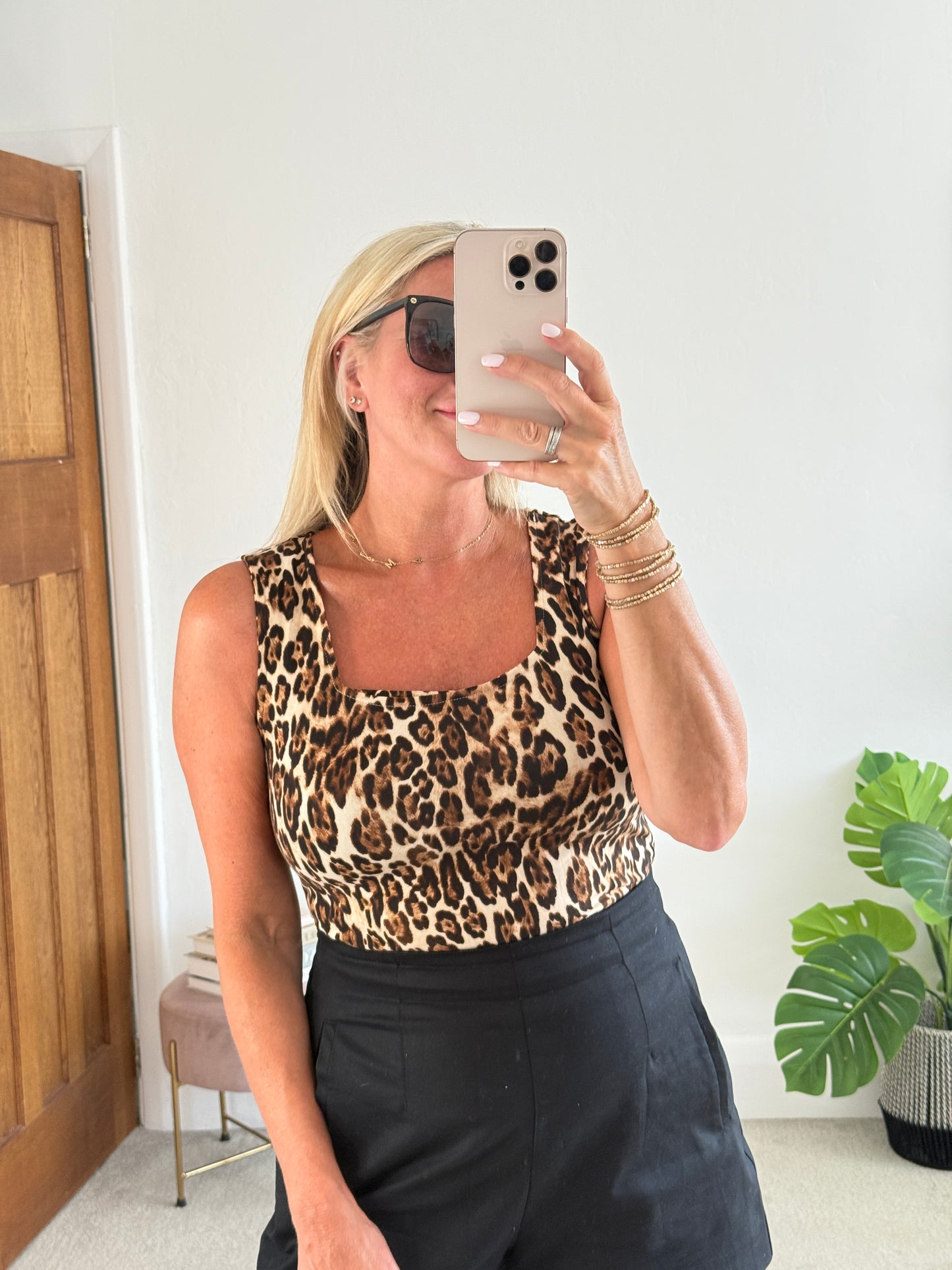 Leopard Scoop Neck Top