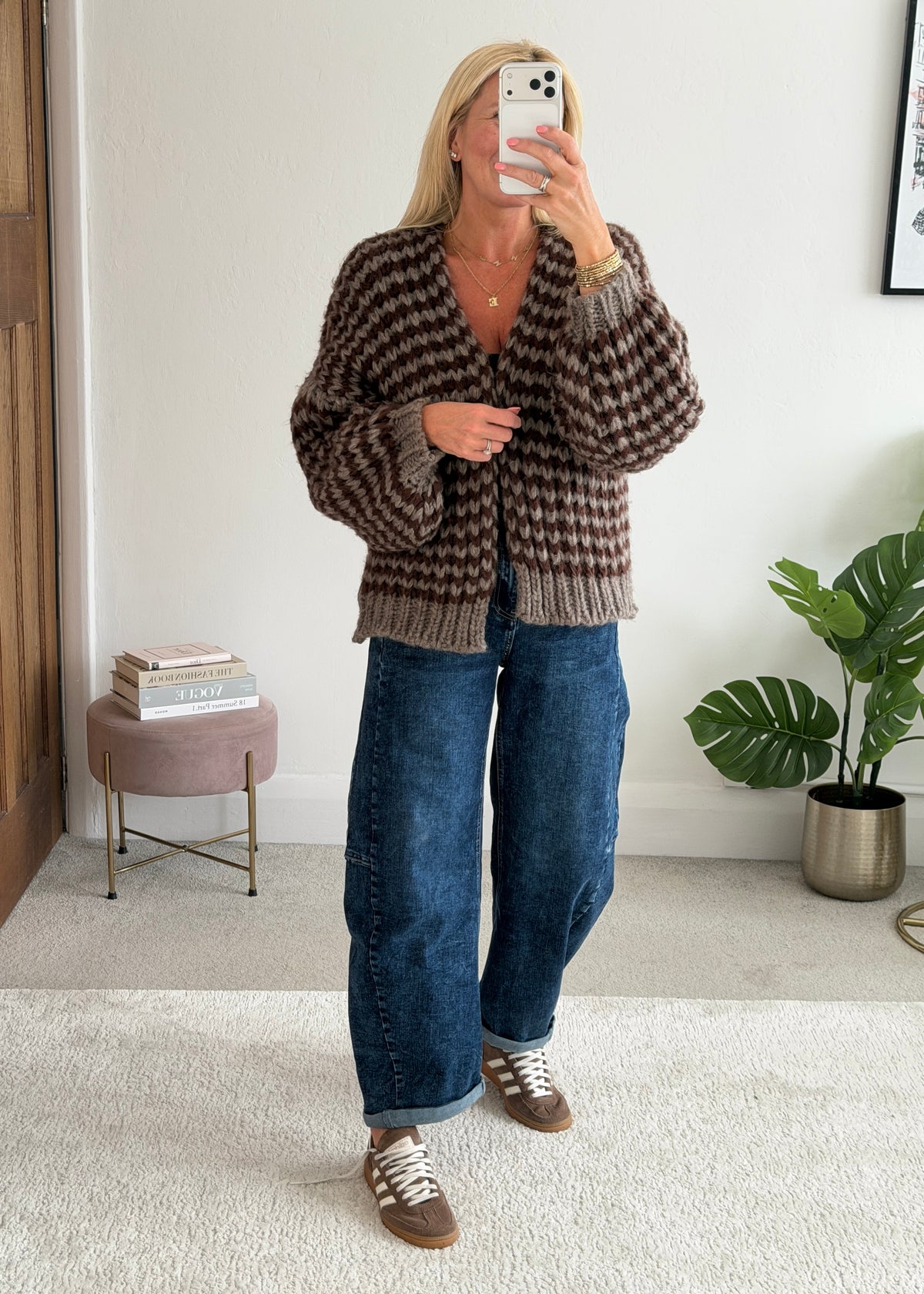 Red/Pink Cosy Stripe Cardigan