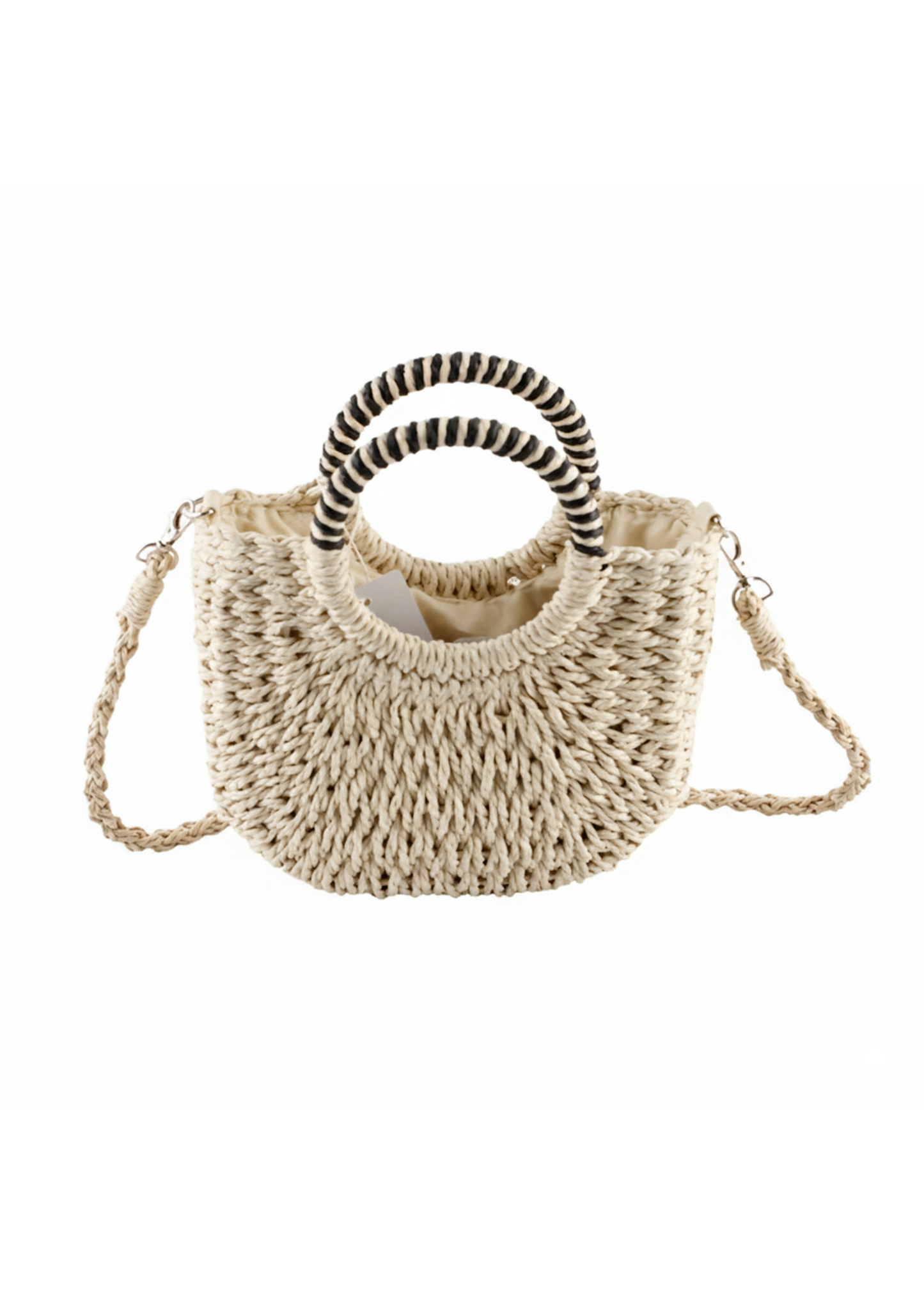 Camel 🐚 Shell Decor Small Straw Basket Bag