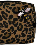 Large Leopard Print with Bee Pin Wash Bag